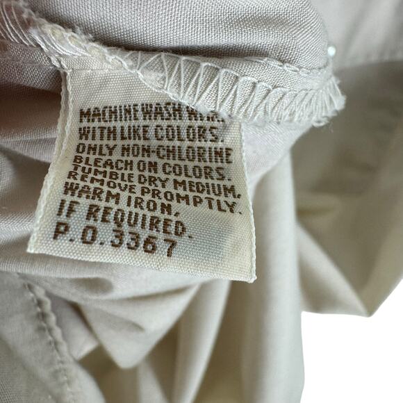 Sheplers Vintage Cream Short Sleeve Collared Pearl Snap Up Shirt Size 17.5 Neck - Picture 6 of 6